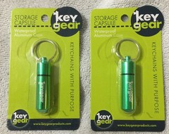2 X Storage Key Gear Capsule Keychain Survival Match Medicine Pill Box Case E*