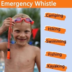 Emergency Whistle, 120db Safety Whistle Survival Shrill Loud for Camping Orange