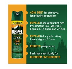 Repel Insect Repellent Sportsmen Max Formula 40% DEET Aerosol Value (2 Cans) New