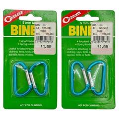 Coghlan’s Small Blue 5mm Carabiners Biners Camping Hiking Belts Tents Tools Keys