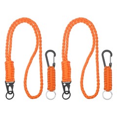 4Pcs Heavy Duty Braided Lanyard for Outdoor Activities, Orange