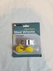 Ozark Trail: Nickel Plated Steel Whistle Lanyard New Hiking Sport Utility Tool