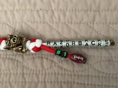 paracord keychain. bag, backpack, jacket zipper pull. Arkansas Razorbacks #1
