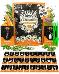 Ultimate Energy Seed Kit – 30 Calorie-Dense Veggies & Herbs – Non-GMO Heirloom S