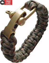 VAYOBOO Paracord Bracelet – Tactical Survival Bracelet for Men with Bronze USA F