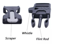 Army Green Adjustable Survival Paracod Analog Watch Fire Scraper Whistle