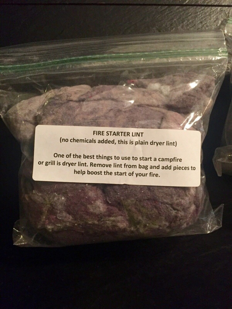 CAMPING Firer Starter Dryer Lint Survival Keep Dooms Day Bug Out Bag Dooms Prep