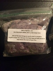 CAMPING Firer Starter Dryer Lint Survival Keep Dooms Day Bug Out Bag Dooms Prep