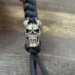 Handmade 550 Paracord Knife Lanyard With Brass Skeleton Shape Beads