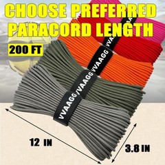 VVAAGG 1000 Paracord Rope 200FT, 4mm Utility Parachute Cord Heavy Gray