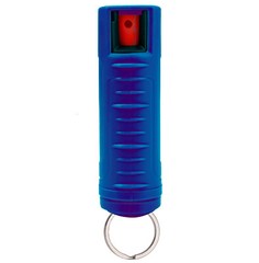 BURN Pepper Spray 0.5oz Blue Security Keychain Case Safety Lock Molded