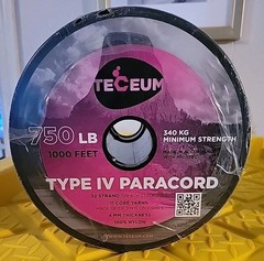 TECEUM Paracord Type IV 750 lb Green 010a – 1000 ft – 4mm – 100% Nylon Strong