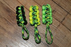 paracord zipper pull – dragonfly black neon green neon yellow