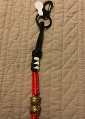 paracord keychain. bag, backpack, jacket zipper pull. Bulldogs team colors #15