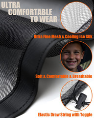 Mosquito Head Net, 2 Pack Ultra Fine Ice Silk Cooling Breathable Soft Large Long