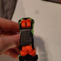 Green Purple Orange Black Center Stitched Paracord Bracelet