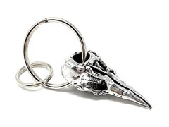 Bravo Bells Raven Skull Keychain – Pewter Keychain for Bikers – Made in The USA