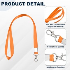25Pcs 18.1″ Polyester Loops with Key Carabiner, Orange for