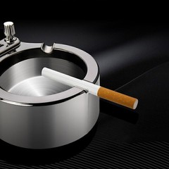 Retro Metal Ashtray Flint Kerosene Lighter Gadget Home Office Desktop Decoration
