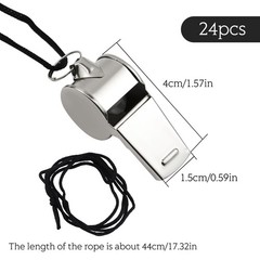 24 Piece Whistle, Stainless Steel Whistle with Cord, Whistle Suitable…
