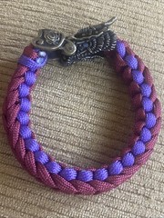Paracord Bracelet brass Dragon Head clasp fantasy steampunk