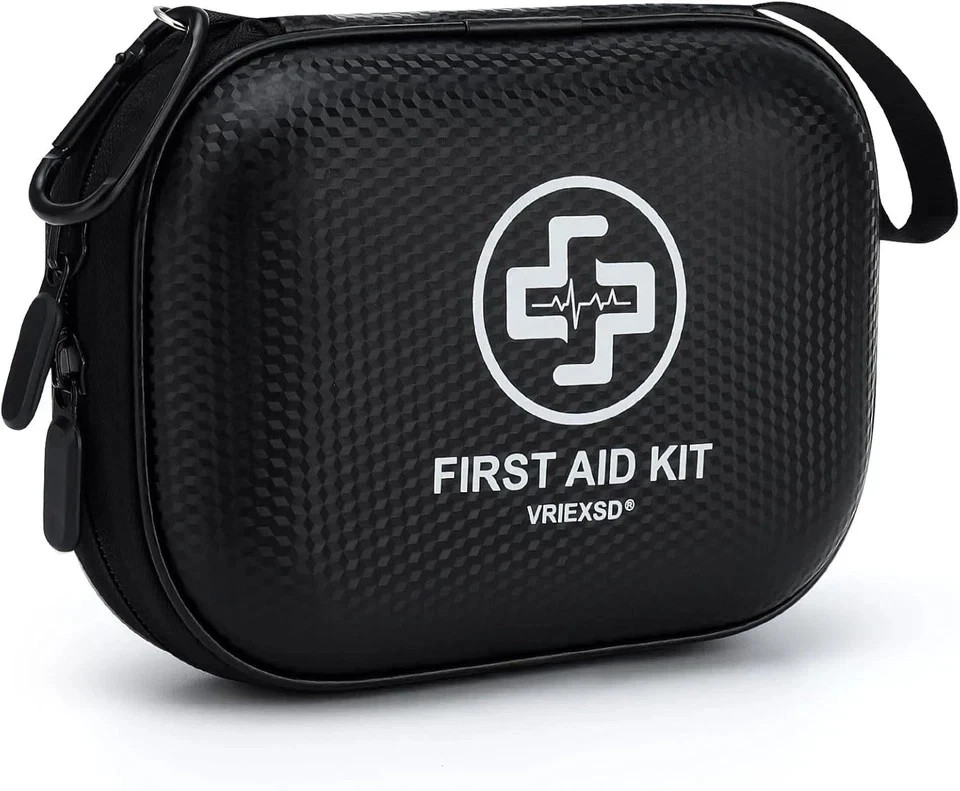 Mini First Aid Kit – 150 Piece Small Waterproof Hard Shell Medical Kit for Home,