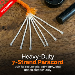 STAYPREPPED 4 Inch Survival Ferrocerium Drilled Flint Waterproof High orange