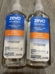 Pack Of 2- Zevo On Body Mosquito and Tick Repellent Bug Spray Pump Spray