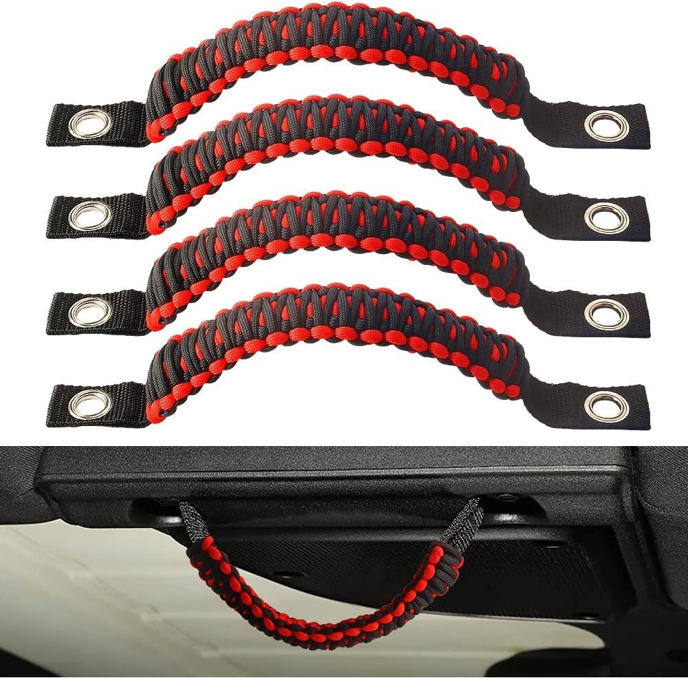 4 X Paracord Grab Handles Compatible with Wrangler JK JKU JL JLU JT Accessories
