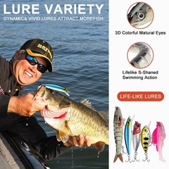 193PCS Fishing Lures Kit with Tackle Box, Freshwater 8″ L x 3″ W x H