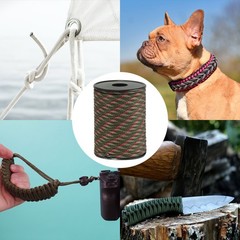 100FT 550 Paracord, 4mm 9 Strand Parachutes Cord Spool, Jungle Camo
