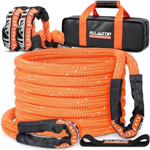 Kinetic Rope Kit (Reflective) w/ 2 Soft Shackles, 48000Lbs, 1in x 30ft, Heavy