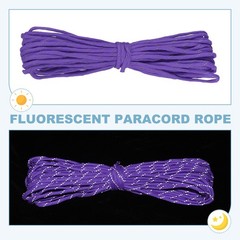 Reflective Fluorescent Paracord Rope 4mm 49 ft for Camping (Purple)