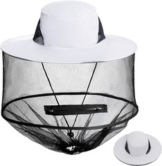 Mosquito Head Net Hat Sun Hat Garden Bug Hat with Hidden Net Mesh for Outdoor…