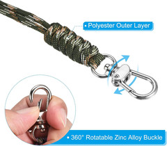 Paracord Lanyard with Clasp, Necklace Keychain Cord Hook Strap for Keys Whistle
