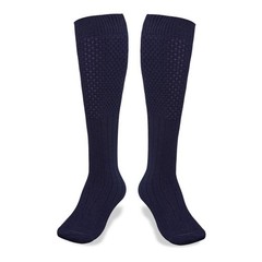 UMAM Scottish Highland Kilt Hose for Men, Ribbed Large, Navy Blue Bubble