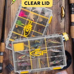 SF Tackle Box 3600 Plastic Trays Fishing 10.8 inches, Yellow