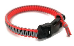 Paracord Bracelet Black & Lt. Grey/Neon Orange Micro Cord 550 U.S. Seller