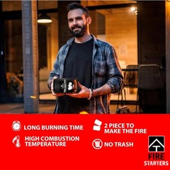 Topline 100 Fire Starters for Fireplace, Wood Stove, Charcoal BBQ & Black