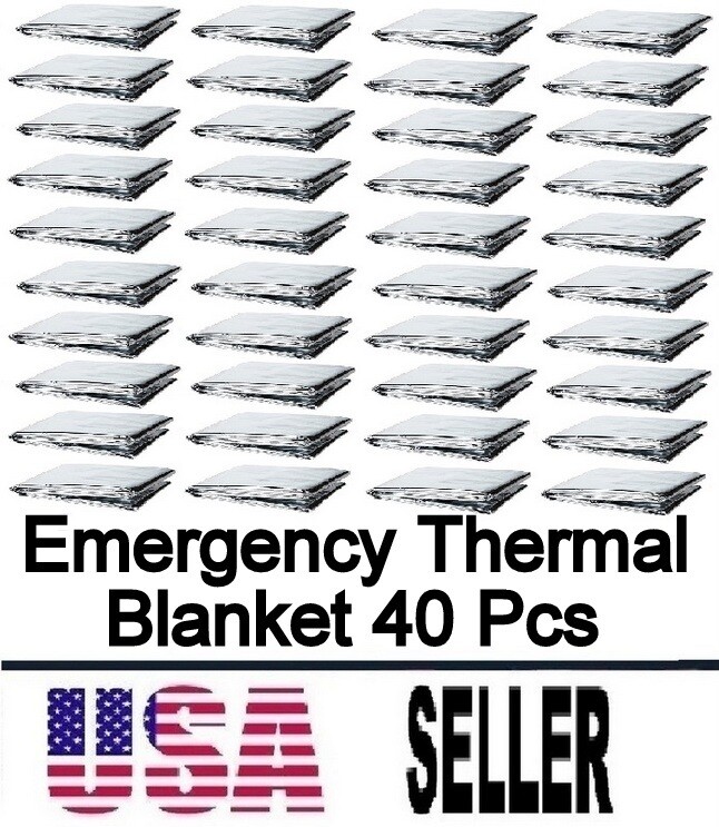1-100 Pc Medical Emergency Thermal Blanket Mylar Trauma Military Survival Silver