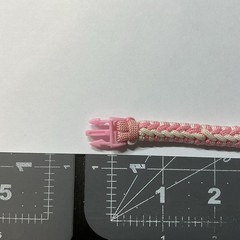 Pink/White Paracord Bracelet Nylon Survival Plastic Buckle 275 lb Cord