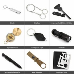 14 in 1 Outdoor Emergency Survival And Safety Gear Kit Camping Tactical Tools