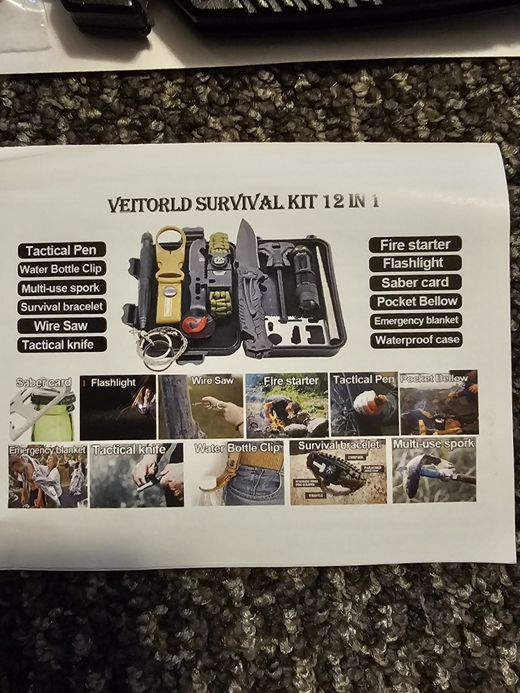 Veitorld 12 in 1 Hunting Survival Kit