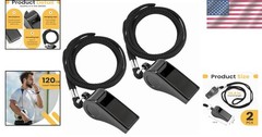 Crisp Sound Black Whistles with Lanyard – For Officials and Family Emergencies
