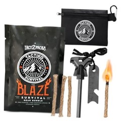 Fire Starter Kit – Premium Flint and Steel Firestarter for Campfires, Hemp