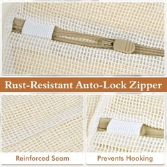 Natural Cotton Mesh Laundry Bags 12×16″ 3-Pack,Gentle Wash Large12*16, Beige