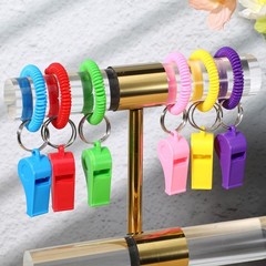 48 Pcs Sport Whistle with Bracelet – 6 Colors Loud Plastic Whistles with Stre…