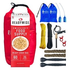 7 Day Emergency Food, Water Filter, Firestarter Outdoor Adventure Survival Kit