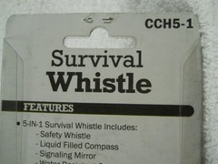 5 in 1 Survival Whistle Compass Fire Flint Storage Container Mirror ABS Plastic