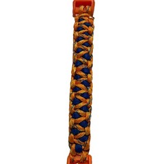 Orange/Blue Paracord Bracelet Adjustable 550lb 7-Strand Nylon w/ Orange Buckle